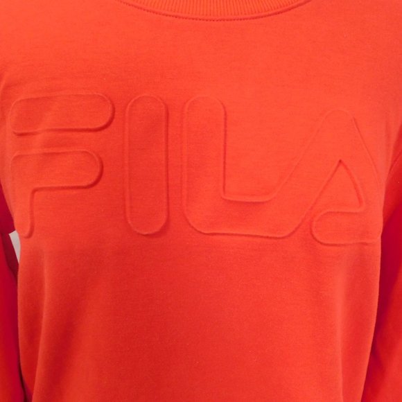 Fila Tops - FILA Womens L Red Embossed Spellout long sleeve crew neck Sweatshirt